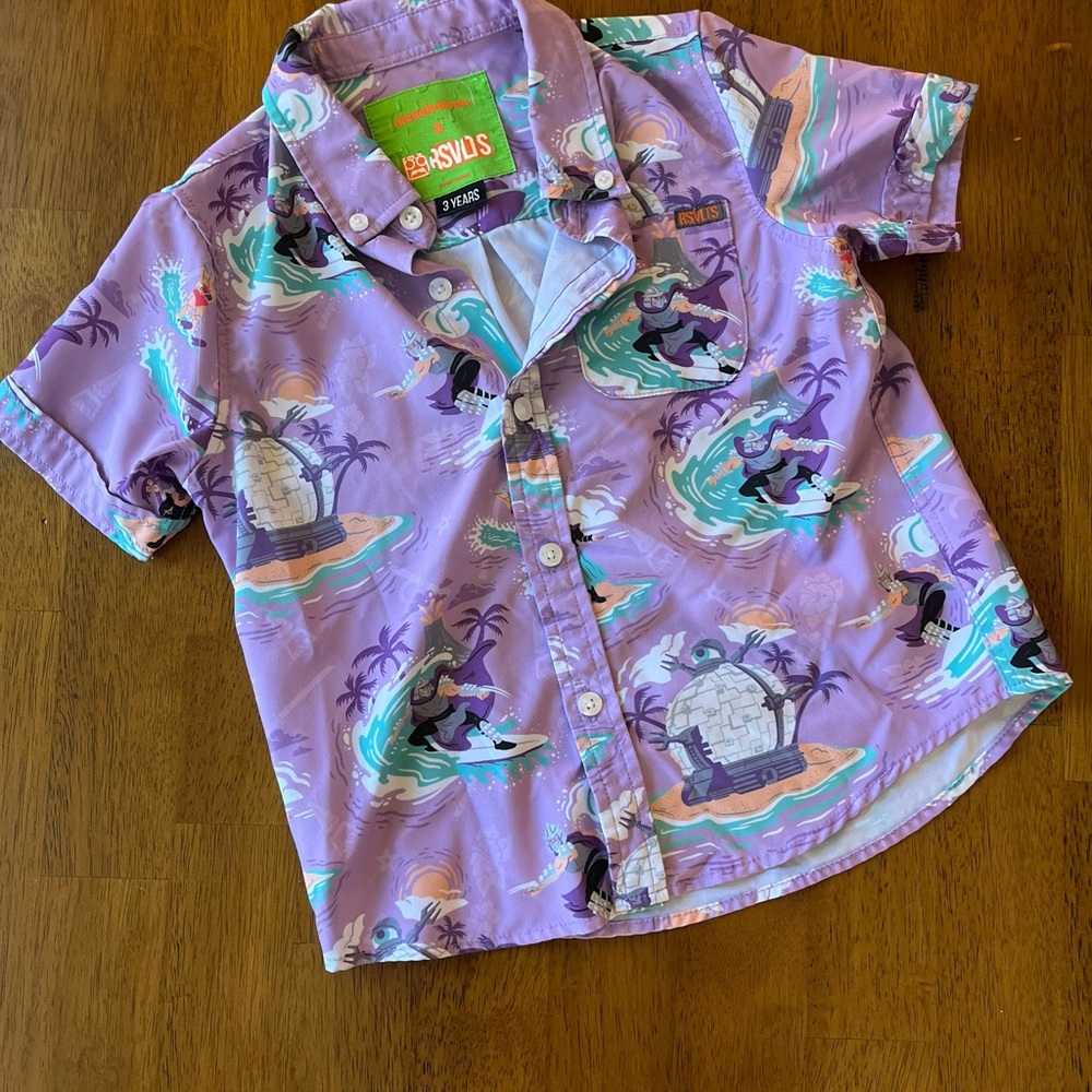 RSVLTS Nickelodeon TMNT Shredder Kids Purple Short Sleeve Shirt